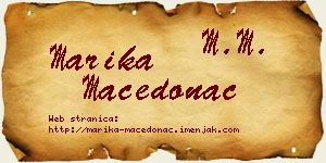 Marika Macedonac vizit kartica